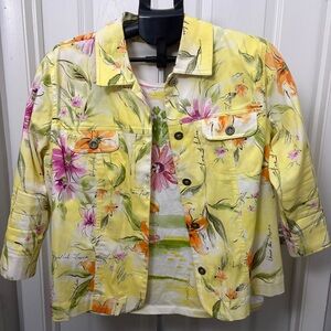 Napa Valley Vibrant Floral Short Sleeve Tee & Jacket
